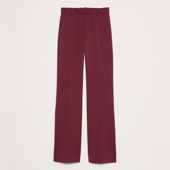 NWT! Banana Republic Red Cherry Jam High-Rise Wide-Leg Flare Pant - Size 12 - Picture 4 of 7